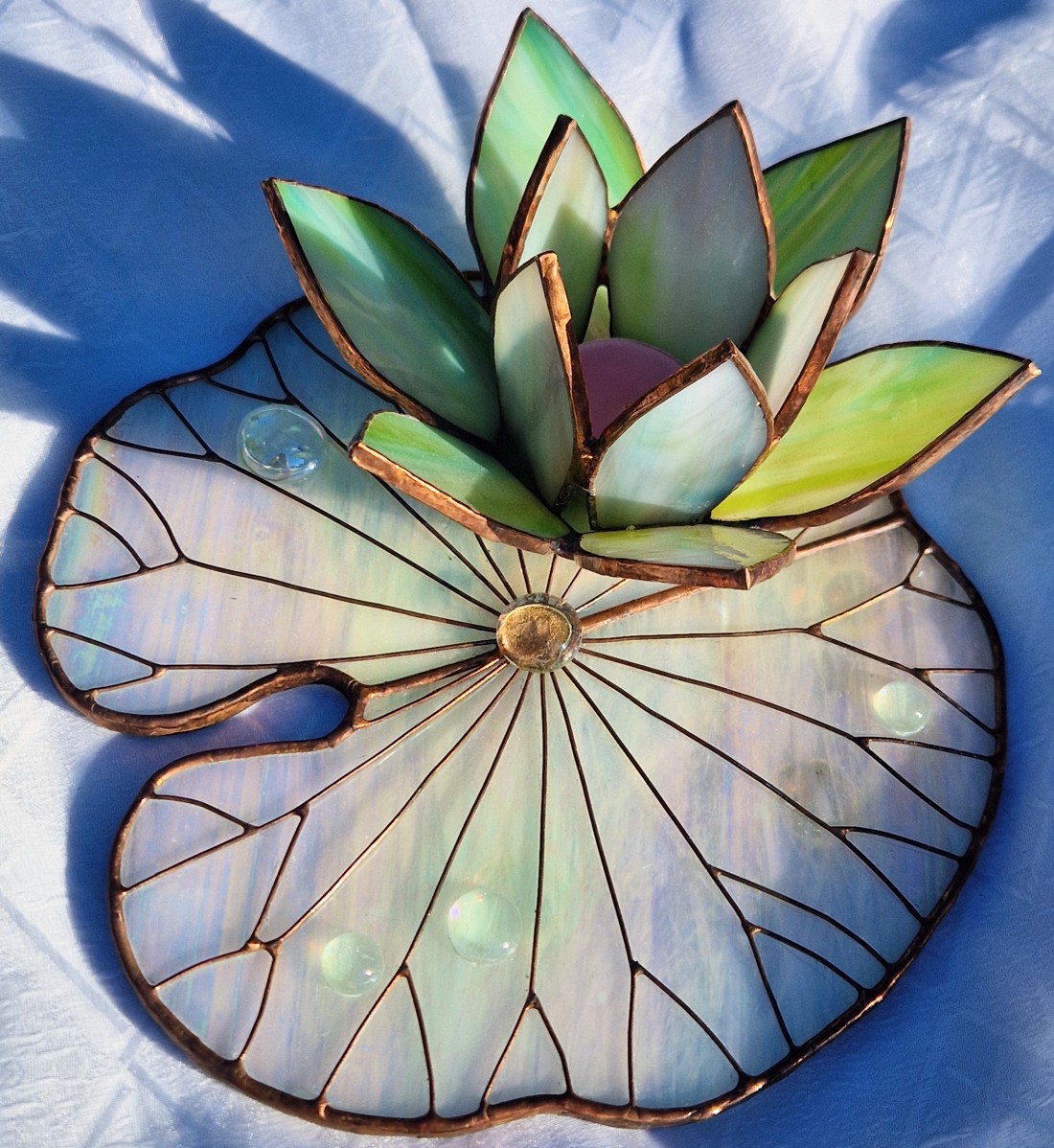 Suport lumânare nufăr verde brillance - casă & stil de viață - lumânări, parfumuri, arome - suport lumânări - Artynos.ro