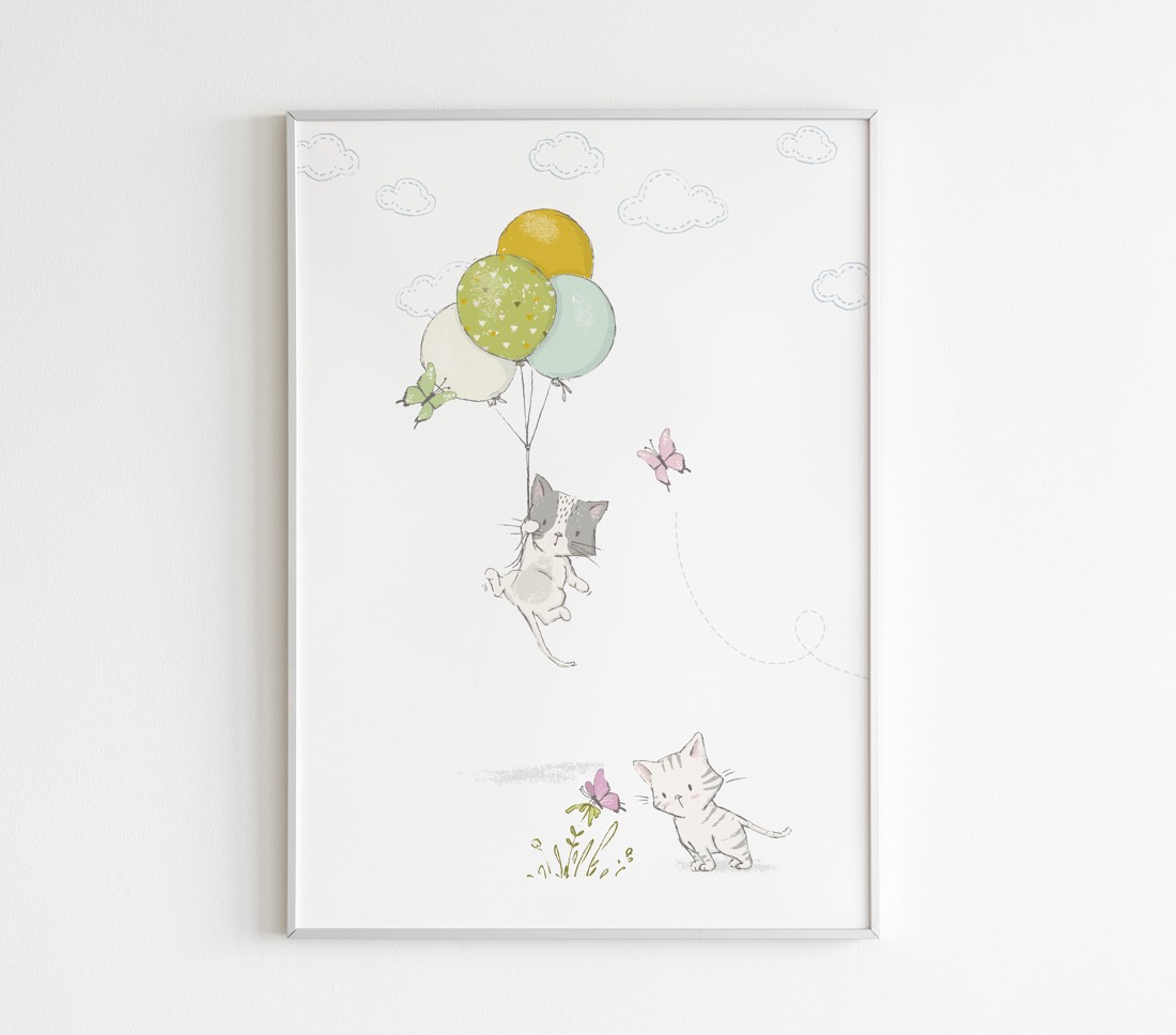 Kitten arta de perete, decorarea camerei pentru copii - - Artynos.ro Kitten arta de perete, decorarea camerei pentru copii - - Artynos.ro