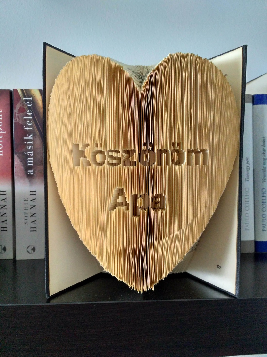 Mulțumesc mamă/tată în sculptura cărții inimii - casă & stil de viață - accesorii pentru decorat casa - decorațiuni de masă și decorațiuni pentru rafturi  - sculptură de carte, carte pliată - Artynos.ro