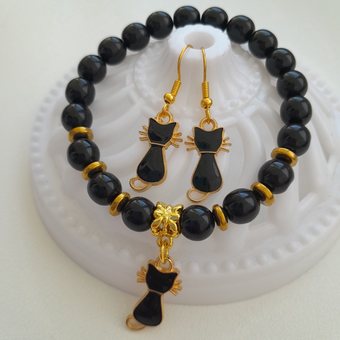 Set de bijuterii Kitten - brățară, cercei - bijuterii - seturi de bijuterii - Artynos.ro