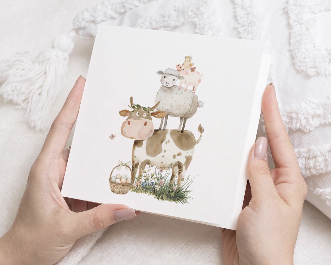Carte poștală de Paște, felicitare de primăvară, card cadou pentru fermă - - Artynos.ro Carte poștală de Paște, felicitare de primăvară, card cadou pentru fermă - - Artynos.ro