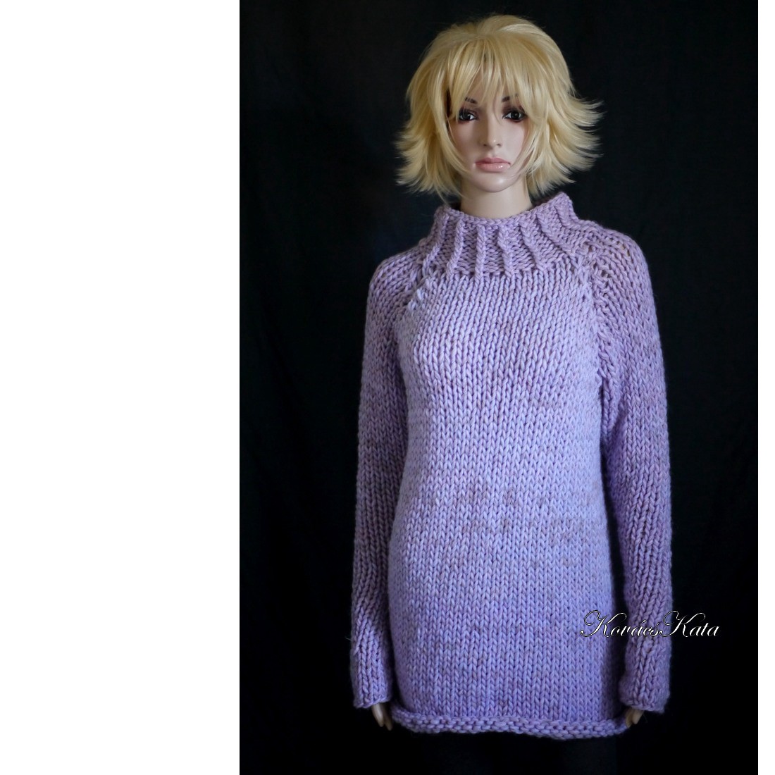 ERNA ALPAKA - pulover lung exclusiv tricotat manual/ violet - îmbrăcăminte și modă - haine damă - hanorace, cardigane - Artynos.ro