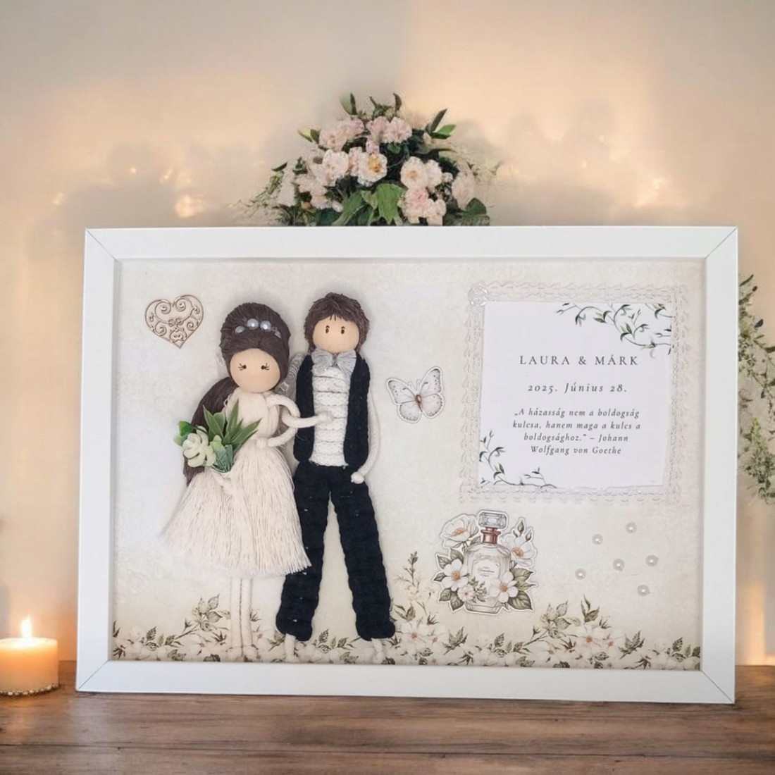 Personalizabile macramé angajament cuplu keepsake în cadru 3D - - Artynos.ro Personalizabile macramé angajament cuplu keepsake în cadru 3D - - Artynos.ro