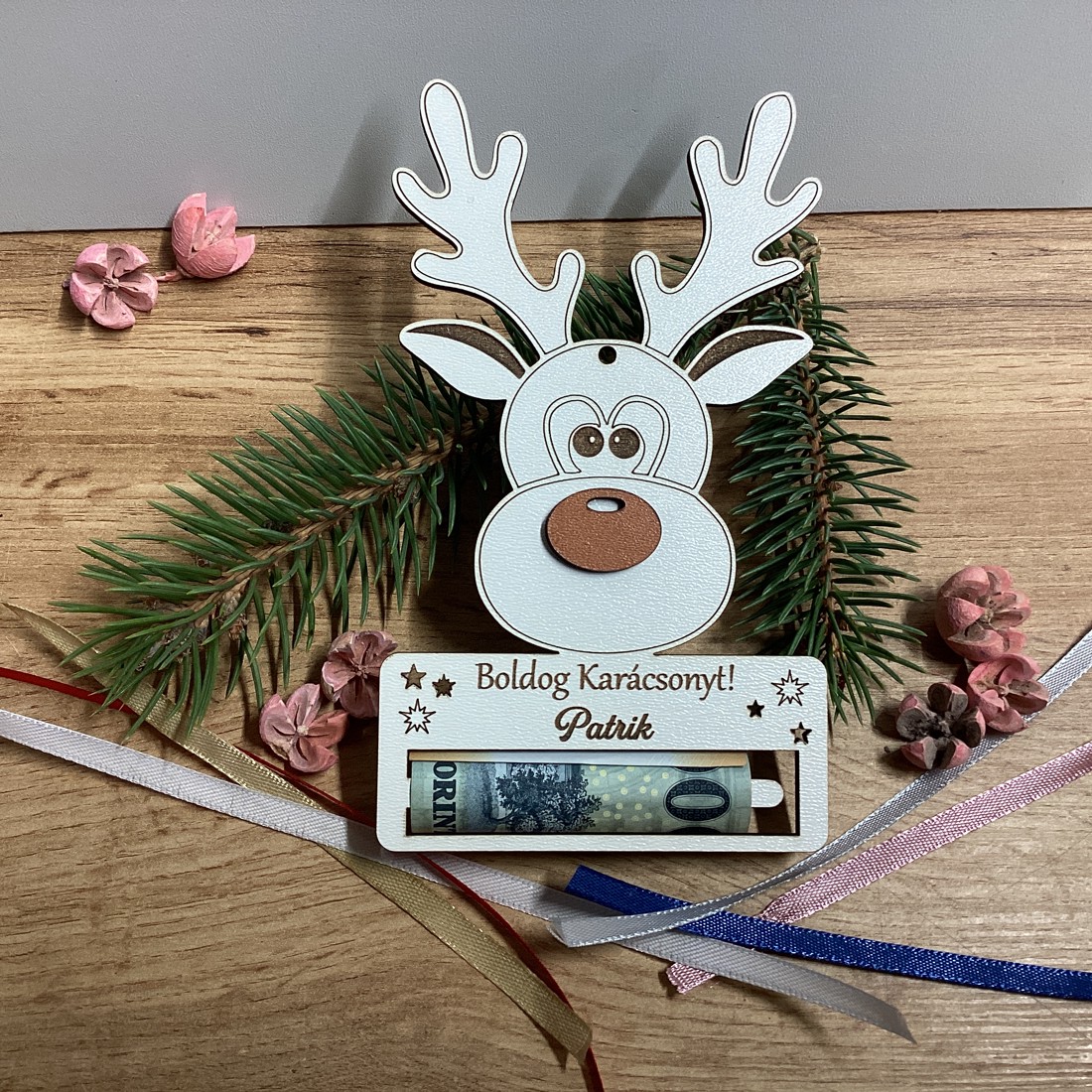 Cadou de Crăciun și ornament pentru pomul de Crăciun RUDOLF - crăciun - decorațiuni de crăciun de casă - figurine pentru pomul de crăciun - Artynos.ro