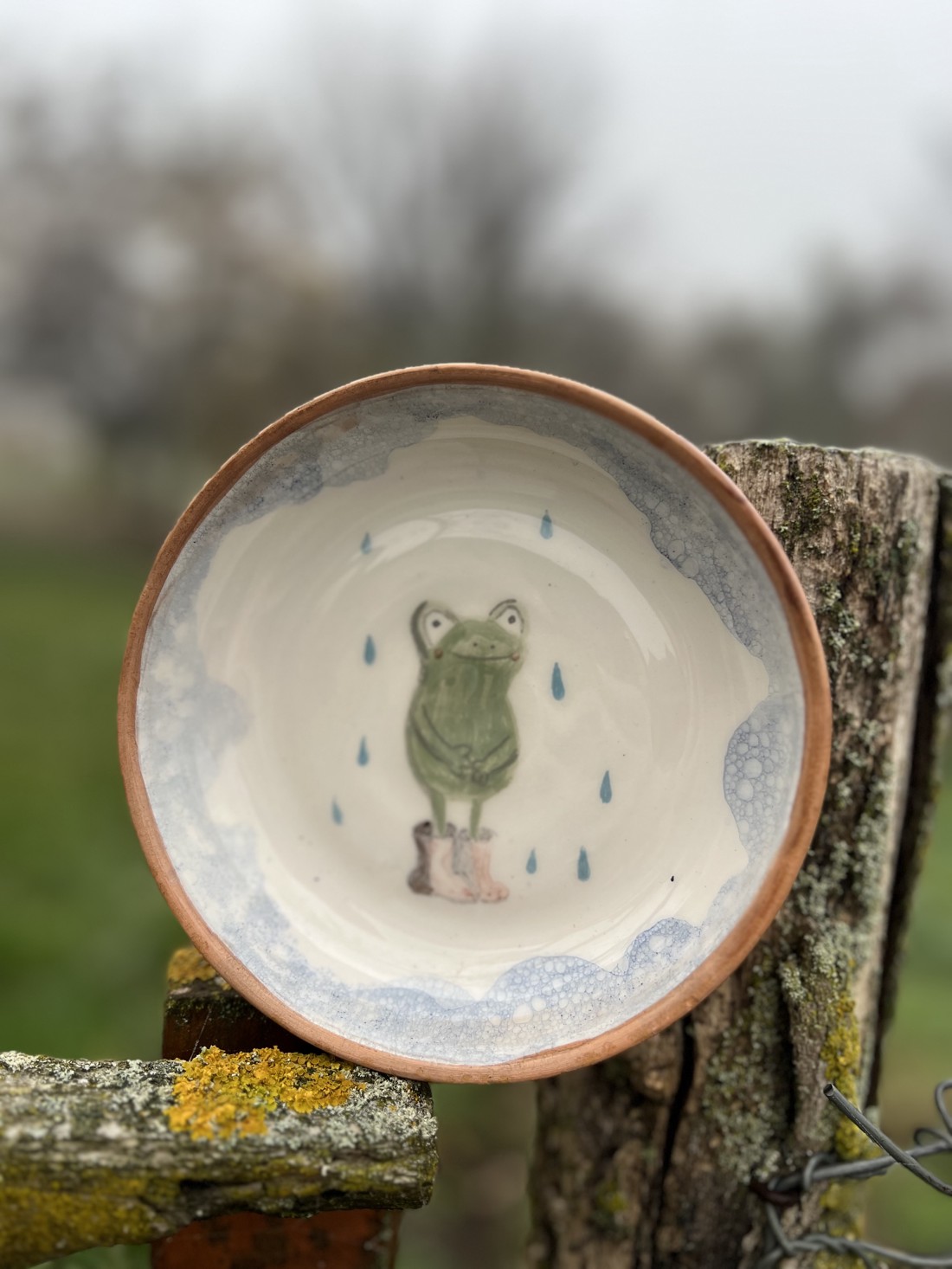 Bol ceramic pictat manual - Broasca 15 cm - casă & stil de viață - accesorii pentru echipamente de bucătărie - accesorii de servire - boluri și farfurii din lemn, bol de servire - Artynos.ro