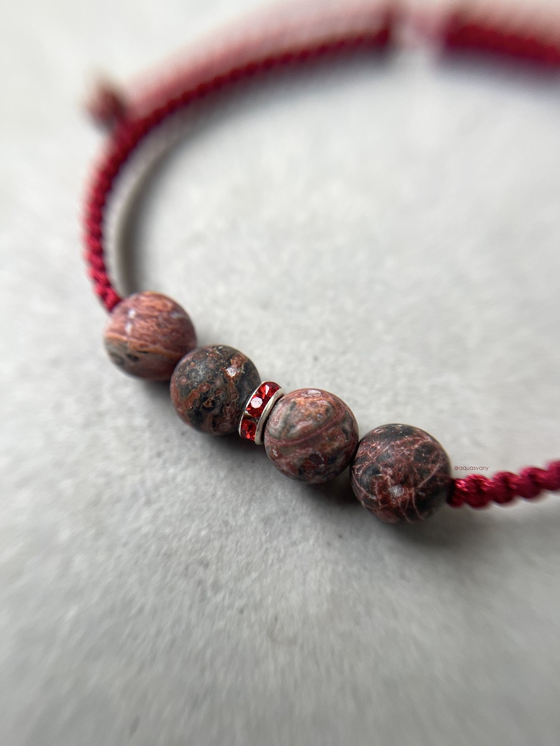 Brățară minerală macramé din jasp leopard mat - bijuterii - brățări - brățări din pietre semiprețioase - Artynos.ro