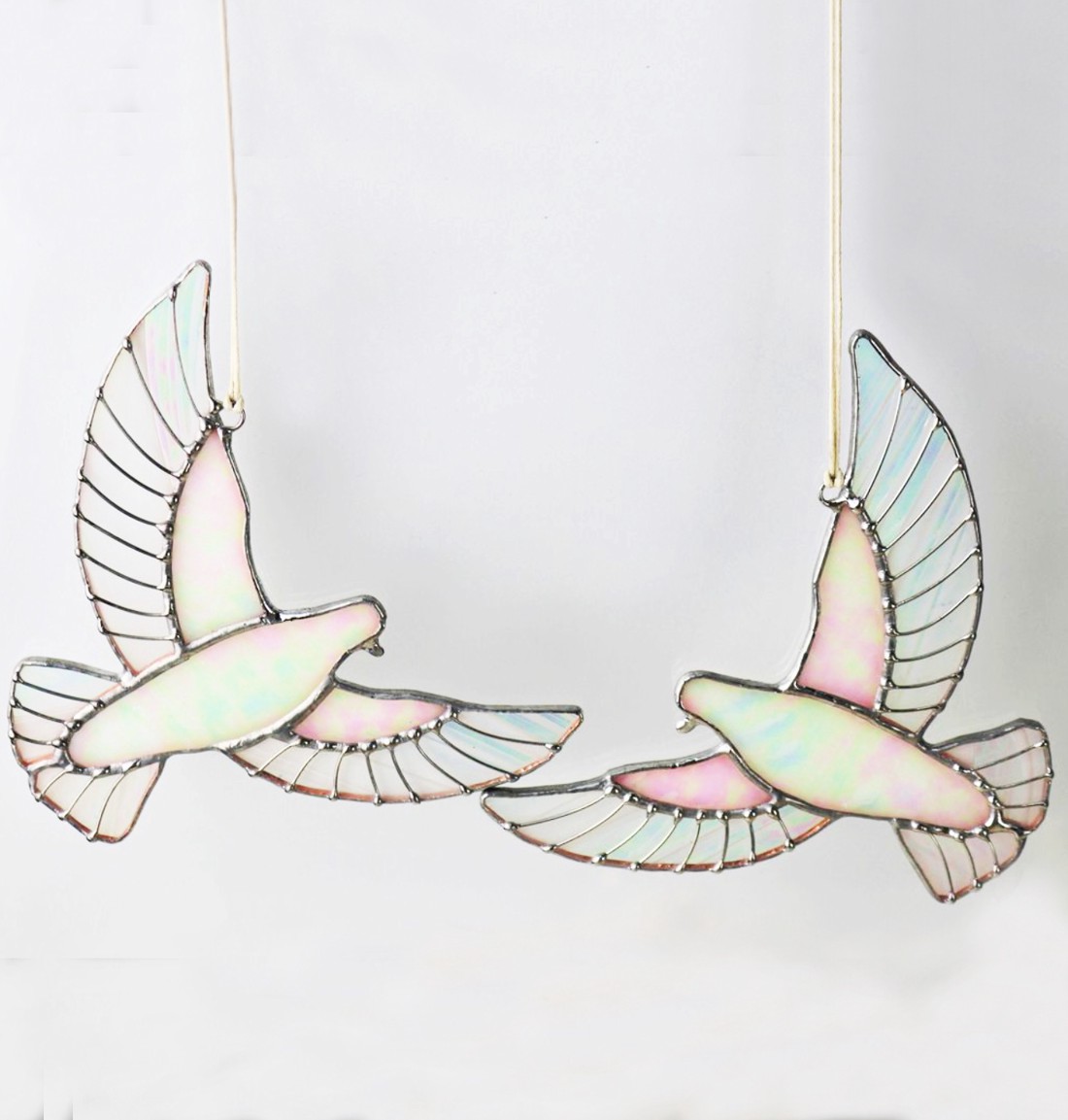 Pereche de porumbei sălbatici - crăciun - decorațiuni de crăciun de casă - figurine pentru pomul de crăciun - Artynos.ro