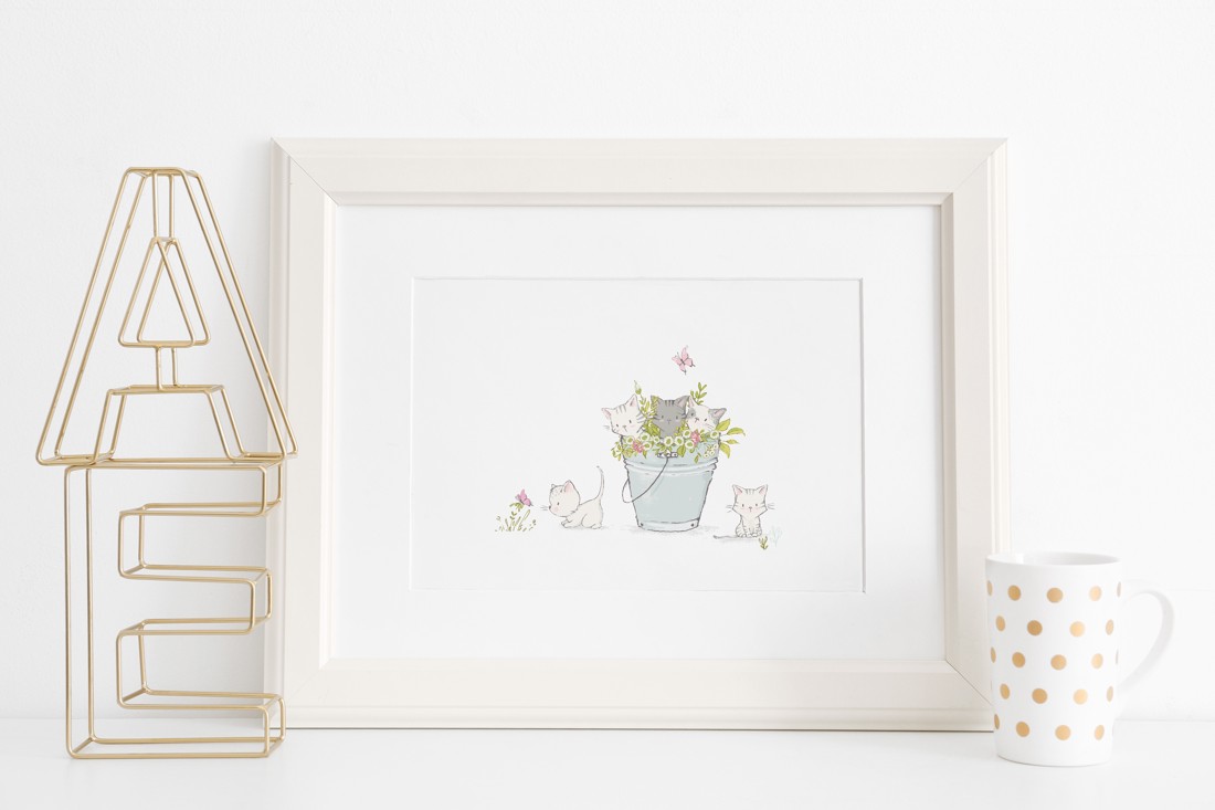 Kitten arta de perete, decorarea camerei pentru copii -  - Artynos.ro