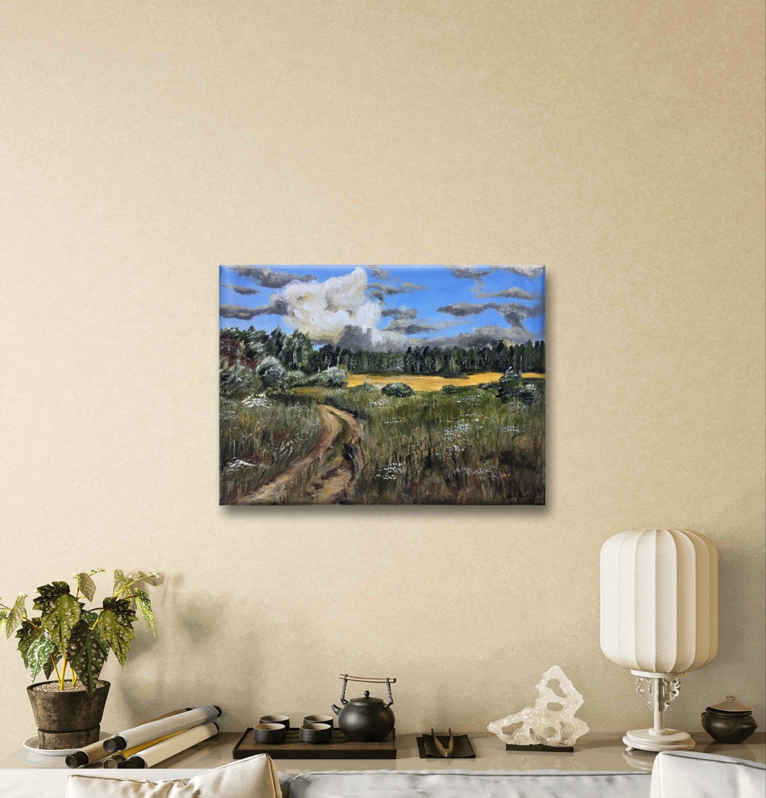Apus de soare înainte pictură acrilică - - Artynos.ro Apus de soare înainte pictură acrilică - - Artynos.ro