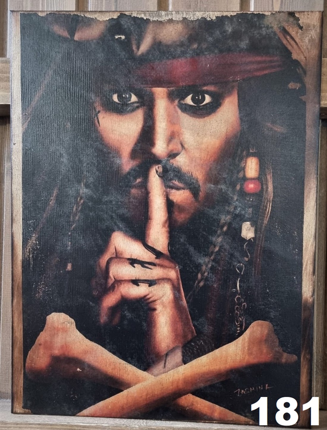 Jack Sparrow poza din lemn - casă & stil de viață - accesorii pentru decorat casa - picturi murale - artă de perete din lemn - Artynos.ro