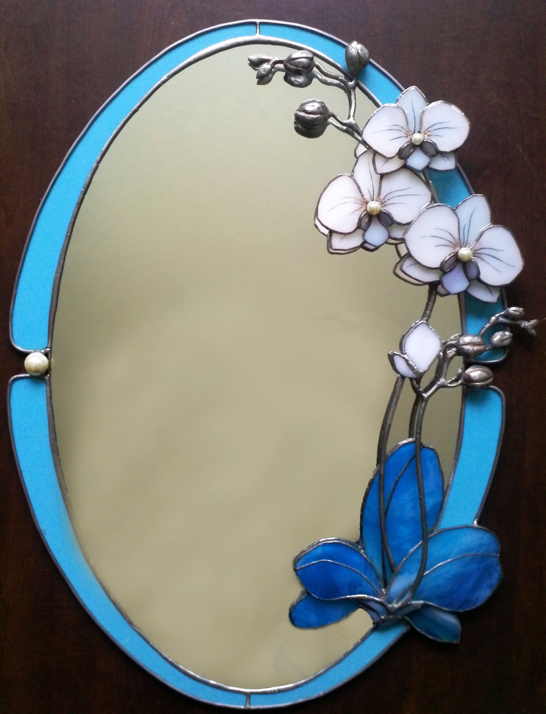 Oglindă Orhidee 3D din sticlă Tiffany - - Artynos.ro Oglindă Orhidee 3D din sticlă Tiffany - - Artynos.ro