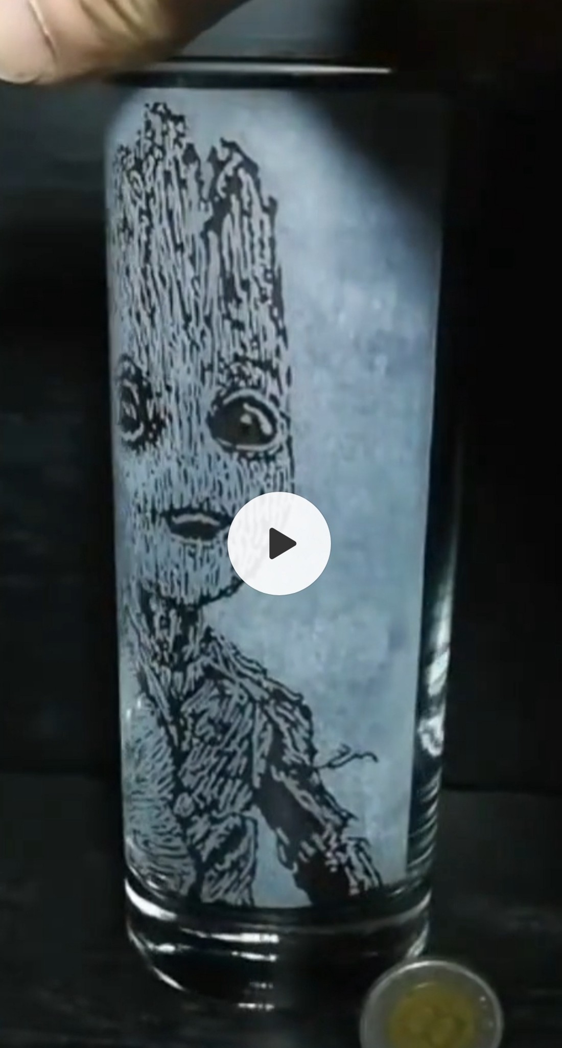 Pahar de sticlă cu model Groot  -  - Artynos.ro