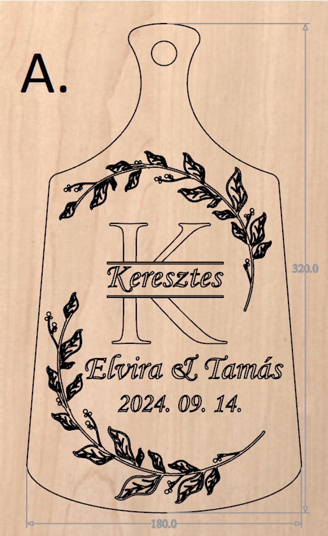 Placă de tăiere personalizată din nuc pentru nuntă, aniversare. - accesorii nuntă - amintiri și cadouri de nuntă - cadou nuntă - set de ceremonie - Artynos.ro