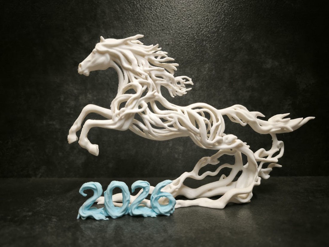 2026 Anul Calului � Statuetă Armăsarul Eteric imprimată 3D � Cal abstract � Disponibilă în mai multe culori -  - Artynos.ro