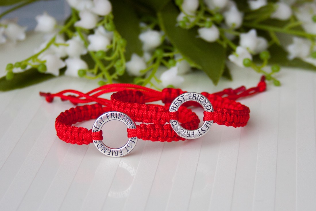 Brățară macramé împletită Brățară prietenie 2 piese - Best Friends -  - Artynos.ro