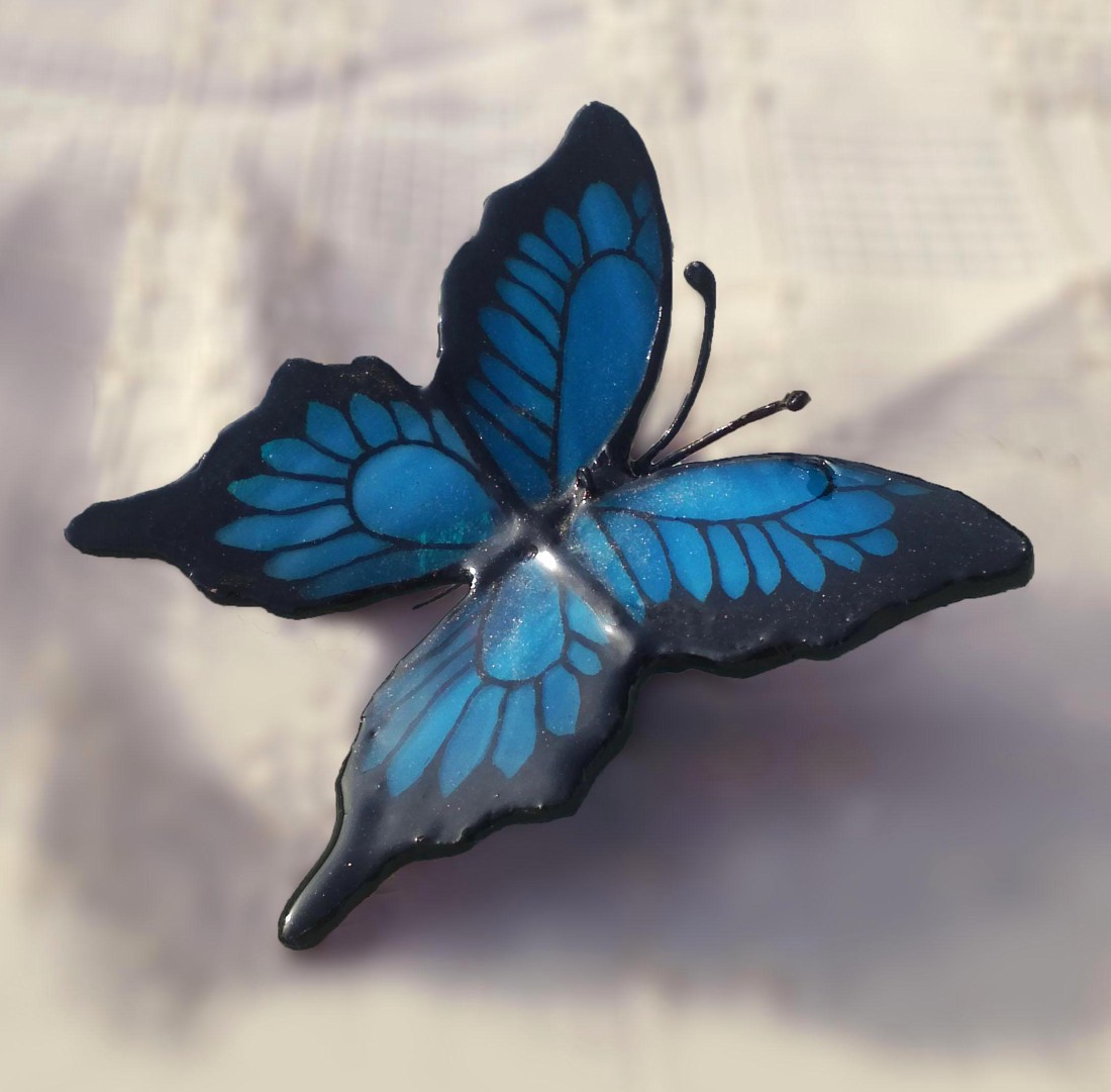 Clemă de păr franțuzească: fulg Azure pictat manual, în Tiffany - - Artynos.ro Clemă de păr franțuzească: fulg Azure pictat manual, în Tiffany - - Artynos.ro
