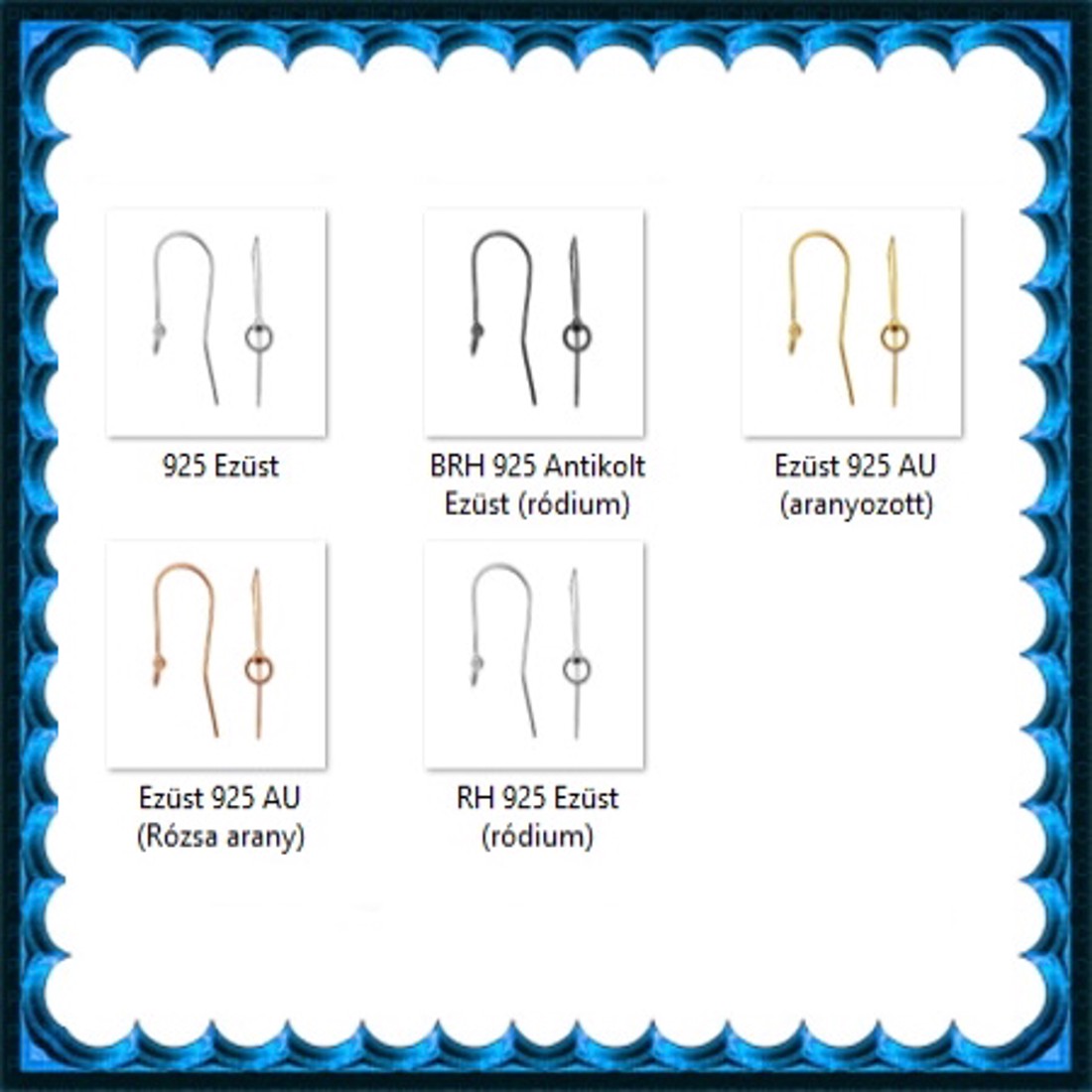 Accesorii pentru bijuterii din argint 925: bază pentru cercei cu cârlig EFK A 76 - accessorii și unelte - accesorii pentru bijuterii - Artynos.ro