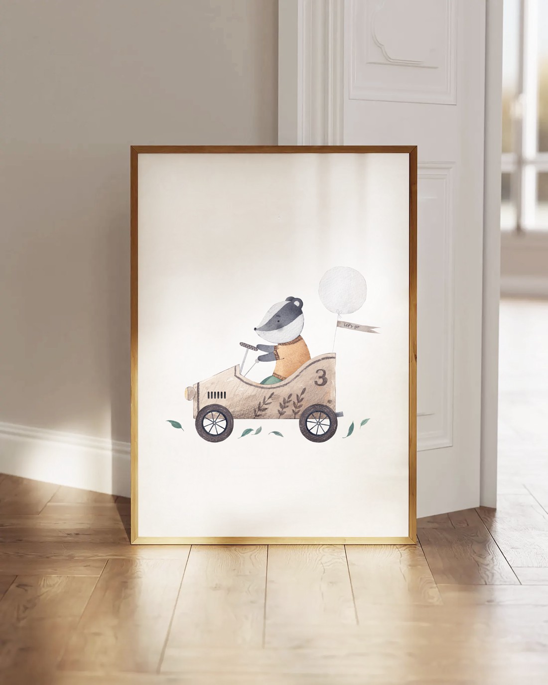 Imagine personalizată pentru camera copiilor, decorațiuni pentru camera copilului, set de artă de perete cu animale din pădure 3 buc -  - Artynos.ro
