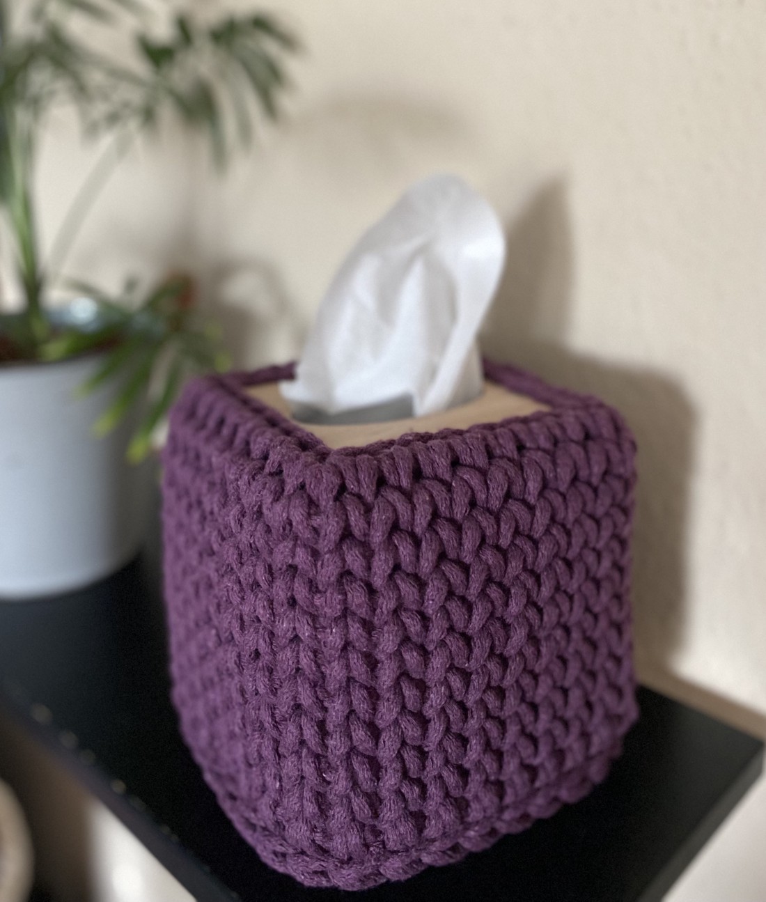 Suport pentru șervețele, cub - violet -  - Artynos.ro