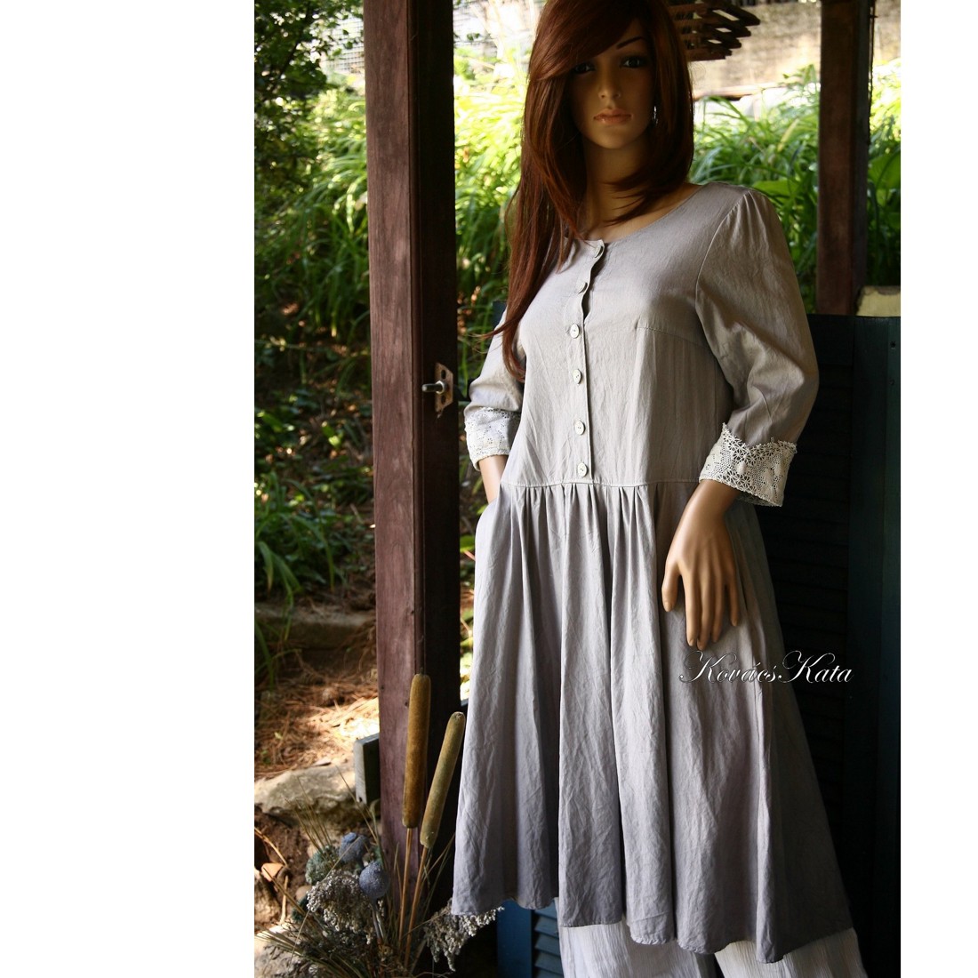 EMILY - rochie cu design din in - îmbrăcăminte și modă - haine damă - rochie, dintr-o bucată - Artynos.ro