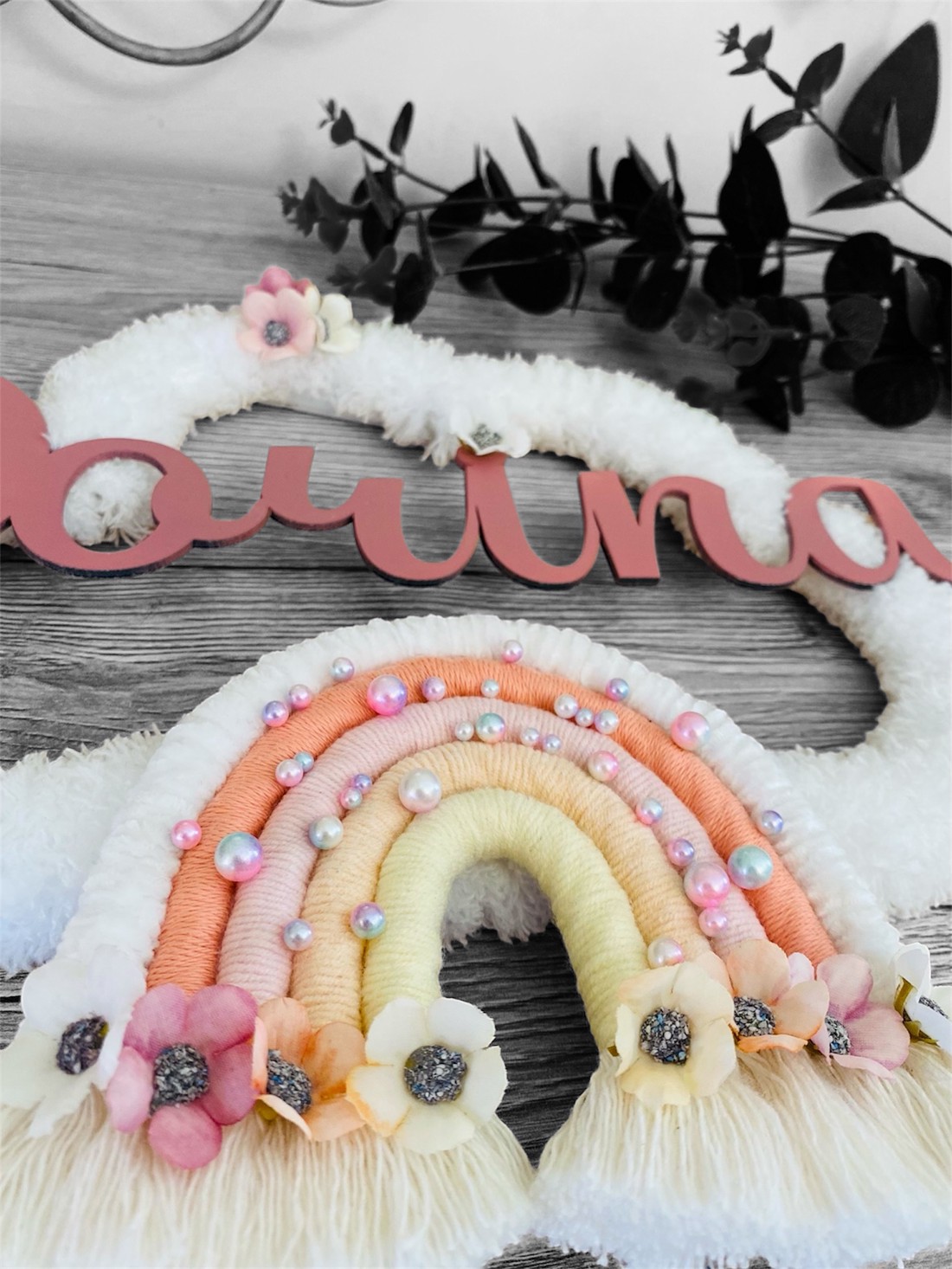 Nor pufos personalizat cu curcubeu - lumină de noapte decorare de perete - girly - - Artynos.ro Nor pufos personalizat cu curcubeu - lumină de noapte decorare de perete - girly - - Artynos.ro