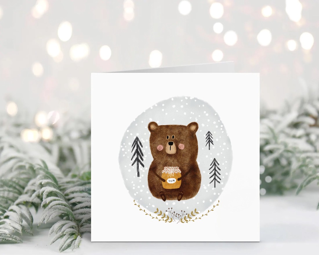 Felicitare de Crăciun, felicitare festivă, ursuleț de pluș - - Artynos.ro Felicitare de Crăciun, felicitare festivă, ursuleț de pluș - - Artynos.ro