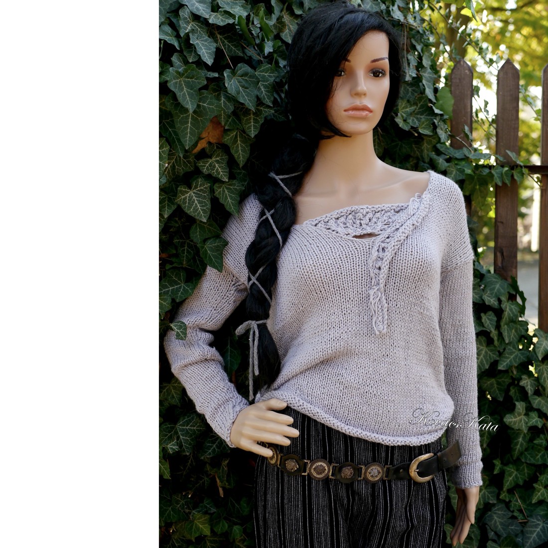 ALBA BabyAlpaca Silk - pulover exclusiv artsy-design tricotat manual / argintiu - îmbrăcăminte și modă - haine damă - hanorace, cardigane - Artynos.ro