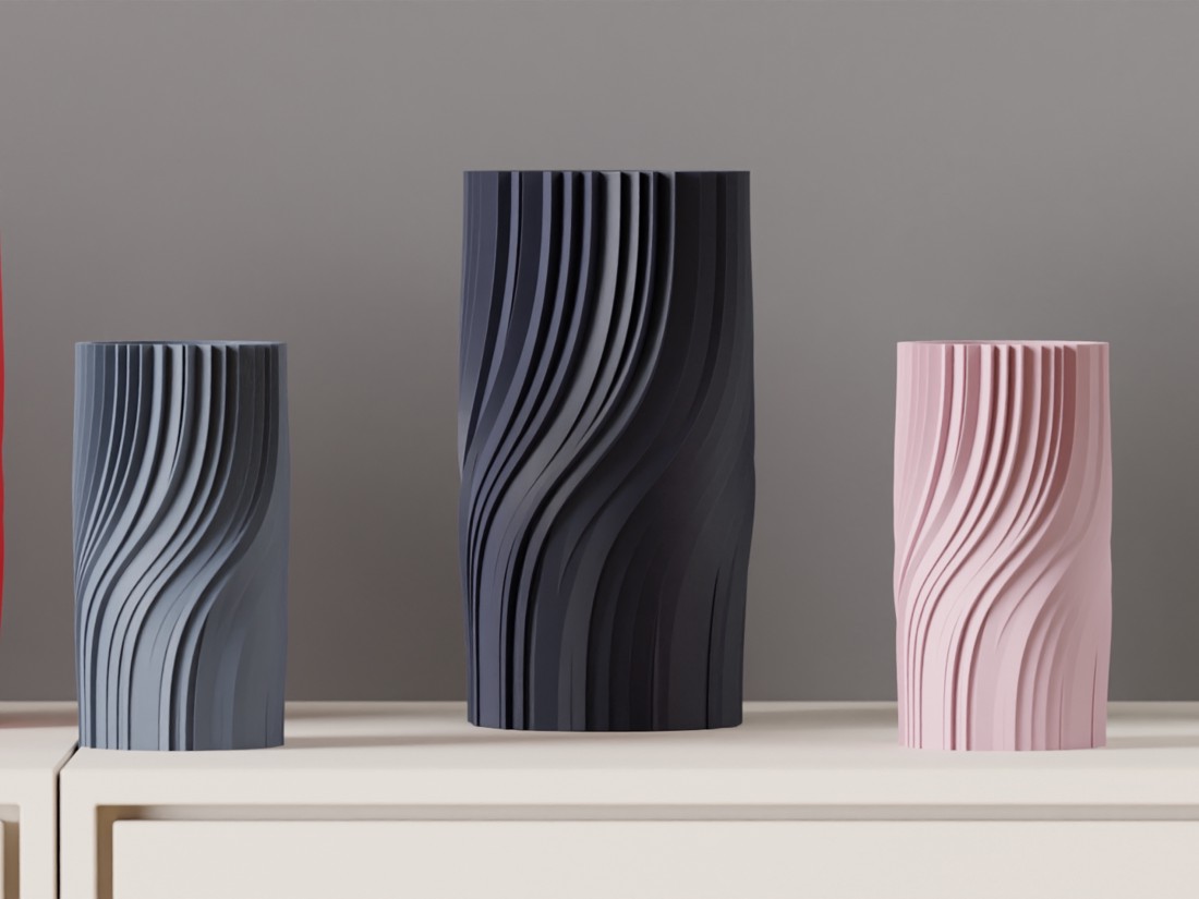 Vază modernă răsucită � Vază elegantă răsucită, înălțime 16 cm � Decor modern -  - Artynos.ro