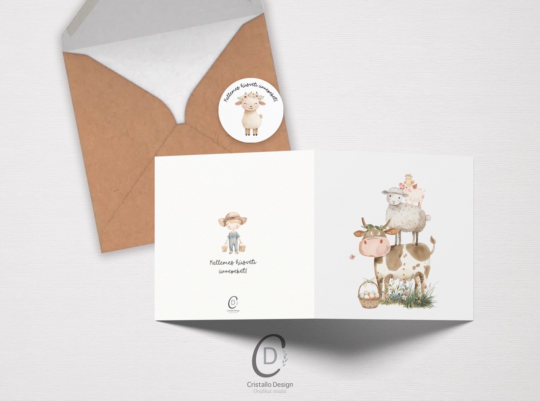 Carte poștală de Paște, felicitare de primăvară, card cadou pentru fermă - - Artynos.ro Carte poștală de Paște, felicitare de primăvară, card cadou pentru fermă - - Artynos.ro