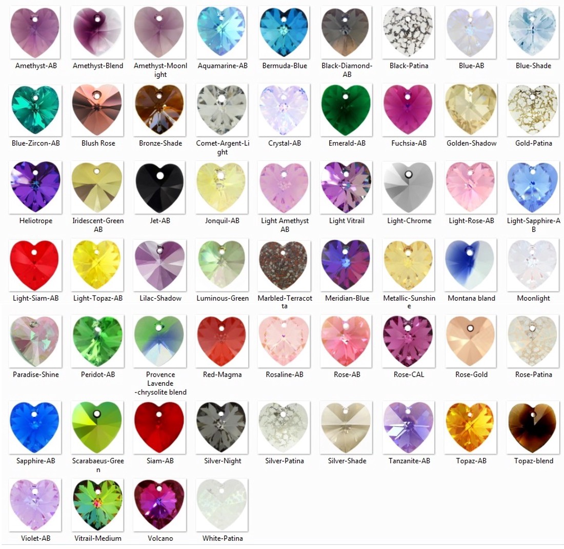 Pandantiv din cristal Swarovski: SWM heart (6228) 14mm AB în mai multe culori -  - Artynos.ro