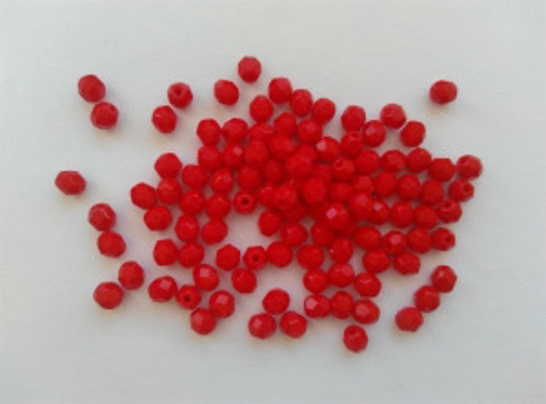 Mărgele cehe fațetate din sticlă - 4mm - 100 buc / pachet - roșu - - Artynos.ro Mărgele cehe fațetate din sticlă - 4mm - 100 buc / pachet - roșu - - Artynos.ro