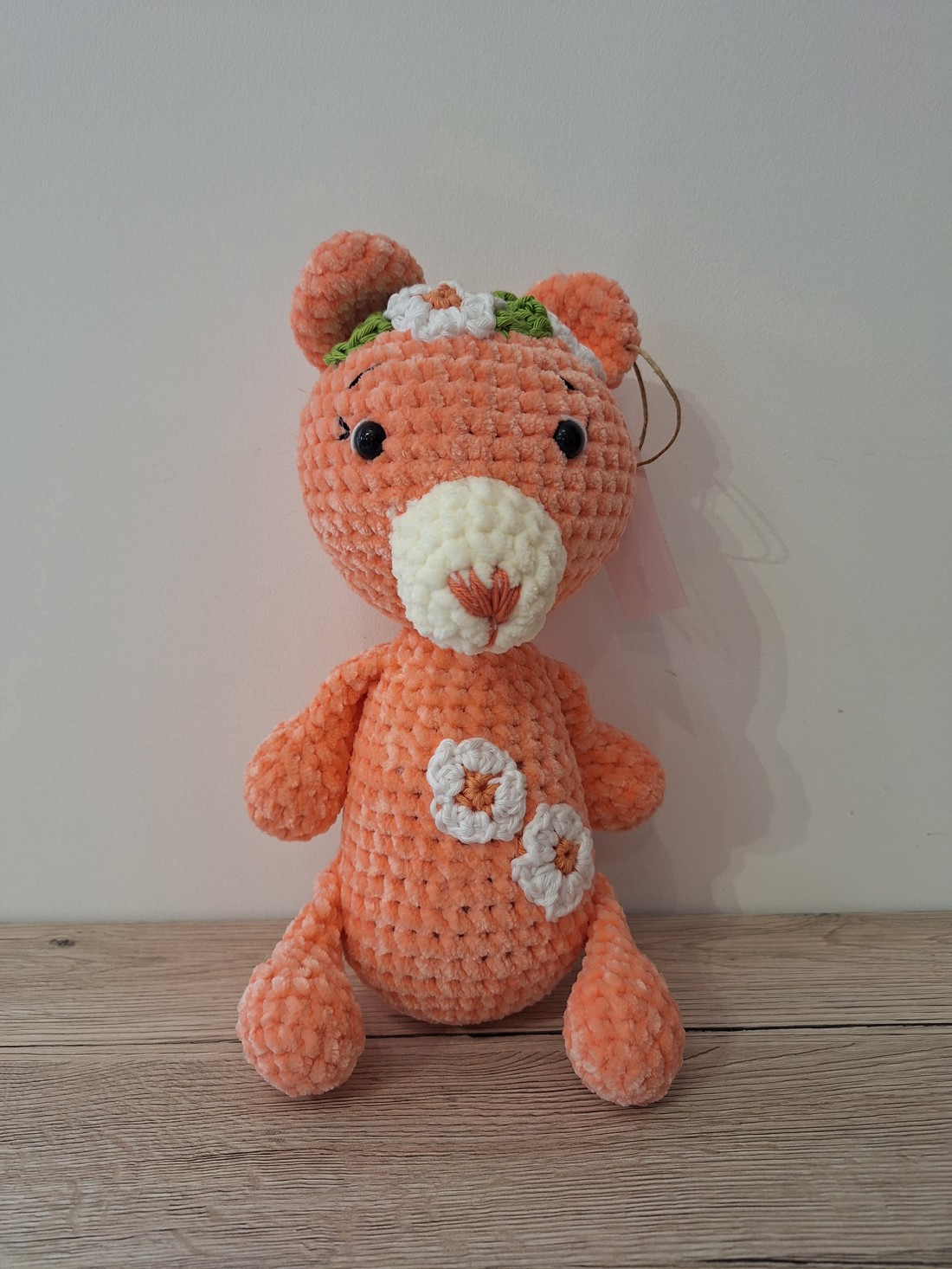 Peach Flower, urs amigurumi -  - Artynos.ro