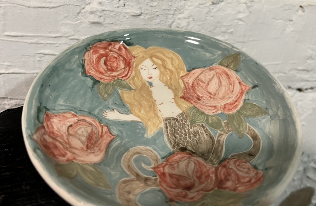 Energie feminină � platou decorativ cu sirene -  - Artynos.ro