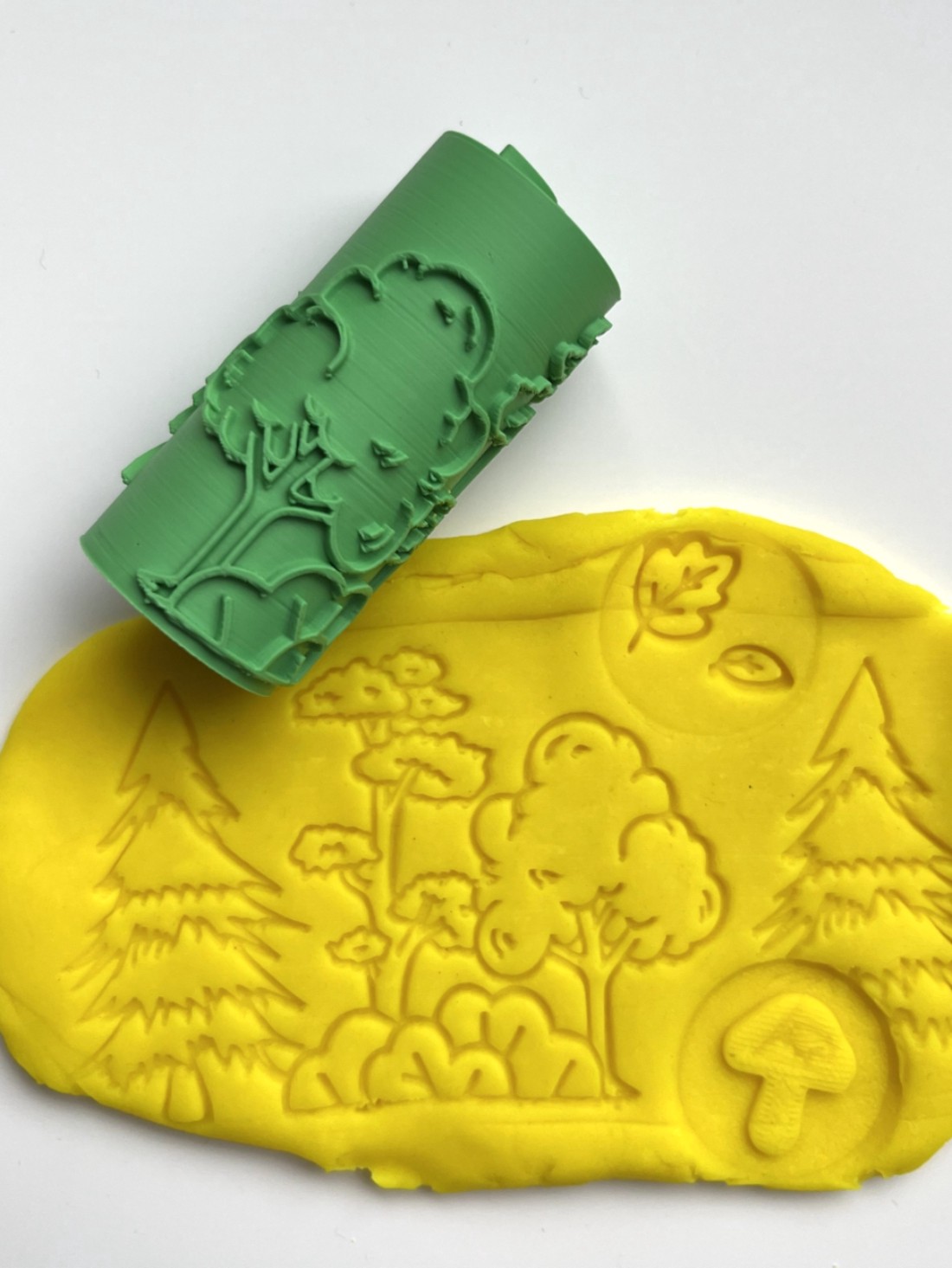 Rolă de modelare cu textură de pădure � Forest Texture Roller � Pentru modelarea plastilinei și a produselor de patiserie � Imprimată 3D -  - Artynos.ro
