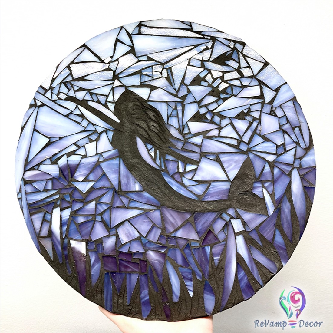 Siluetă sirenă violet sticlă mozaic perete imagine - - Artynos.ro Siluetă sirenă violet sticlă mozaic perete imagine - - Artynos.ro