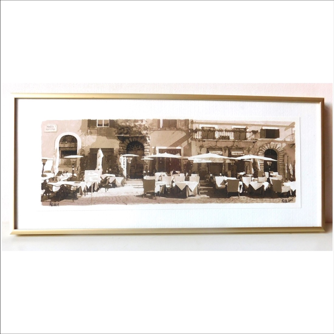 Copie în acuarelă a Pieței Navona din Roma - arte vizuale și accesorii  - picturi - acuarele picturi - Artynos.ro