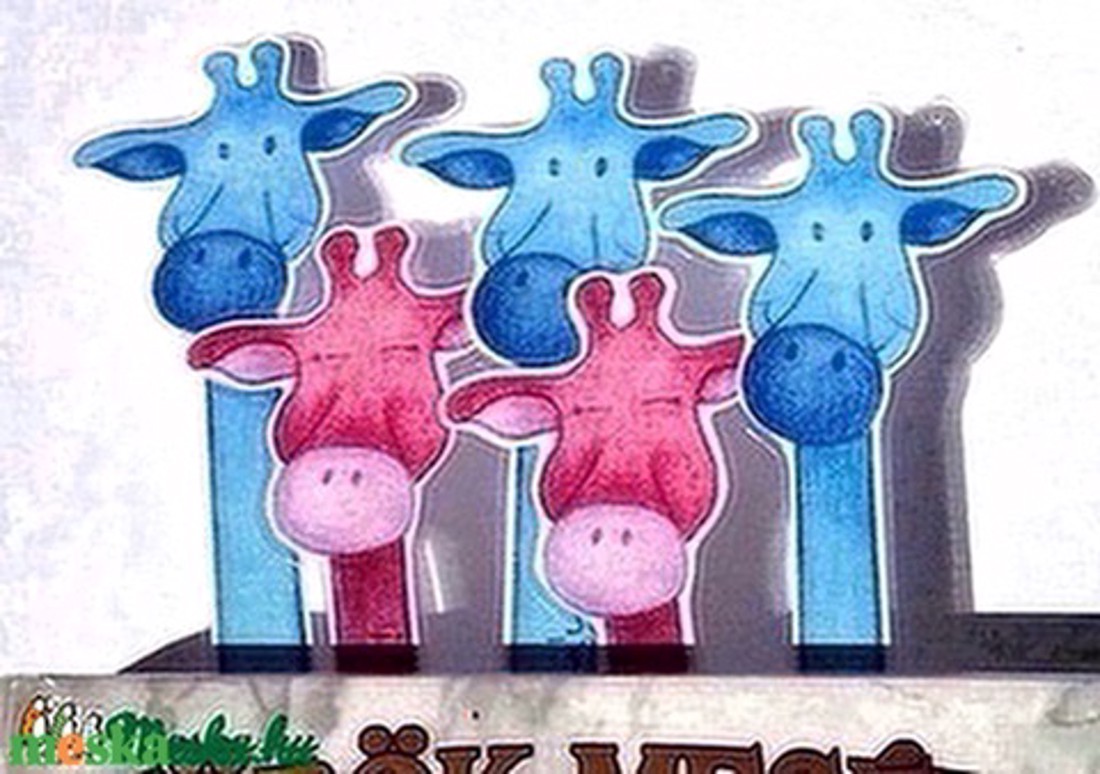 Semn de carte girafă albastră -  - Artynos.ro