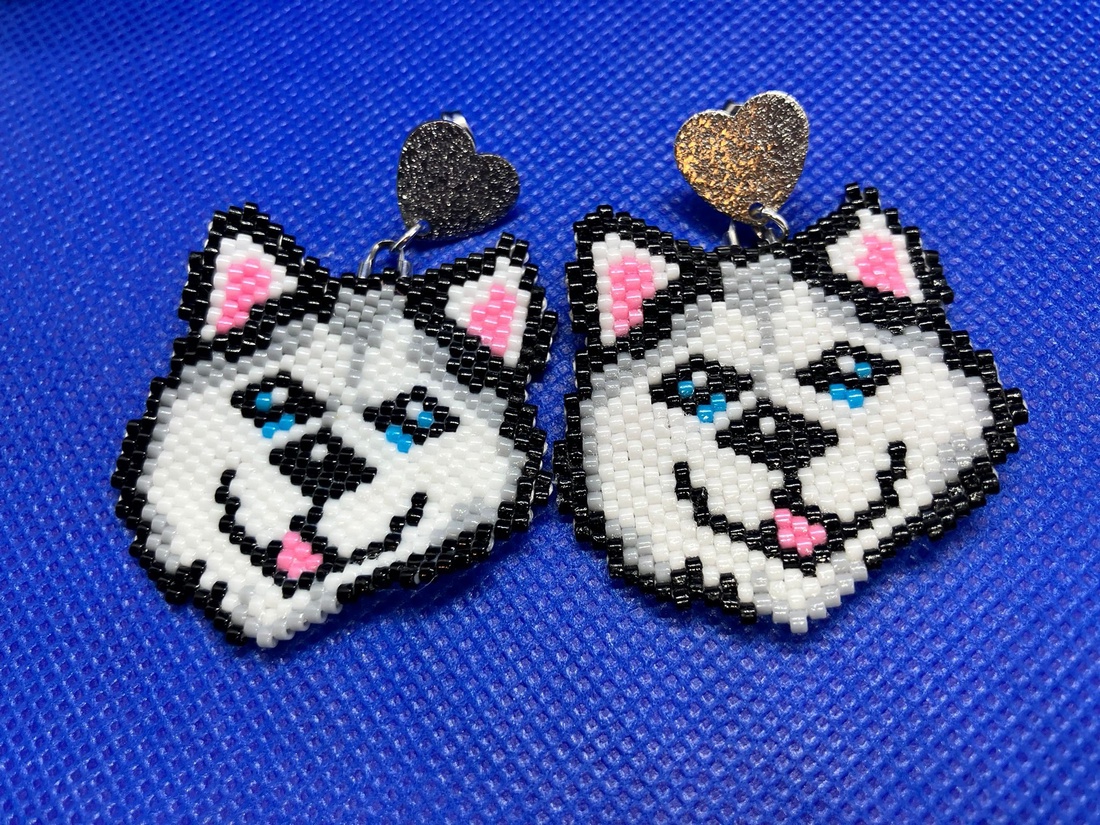 Cercei Husky - bijuterii - cercei - cercei cu figurine - Artynos.ro