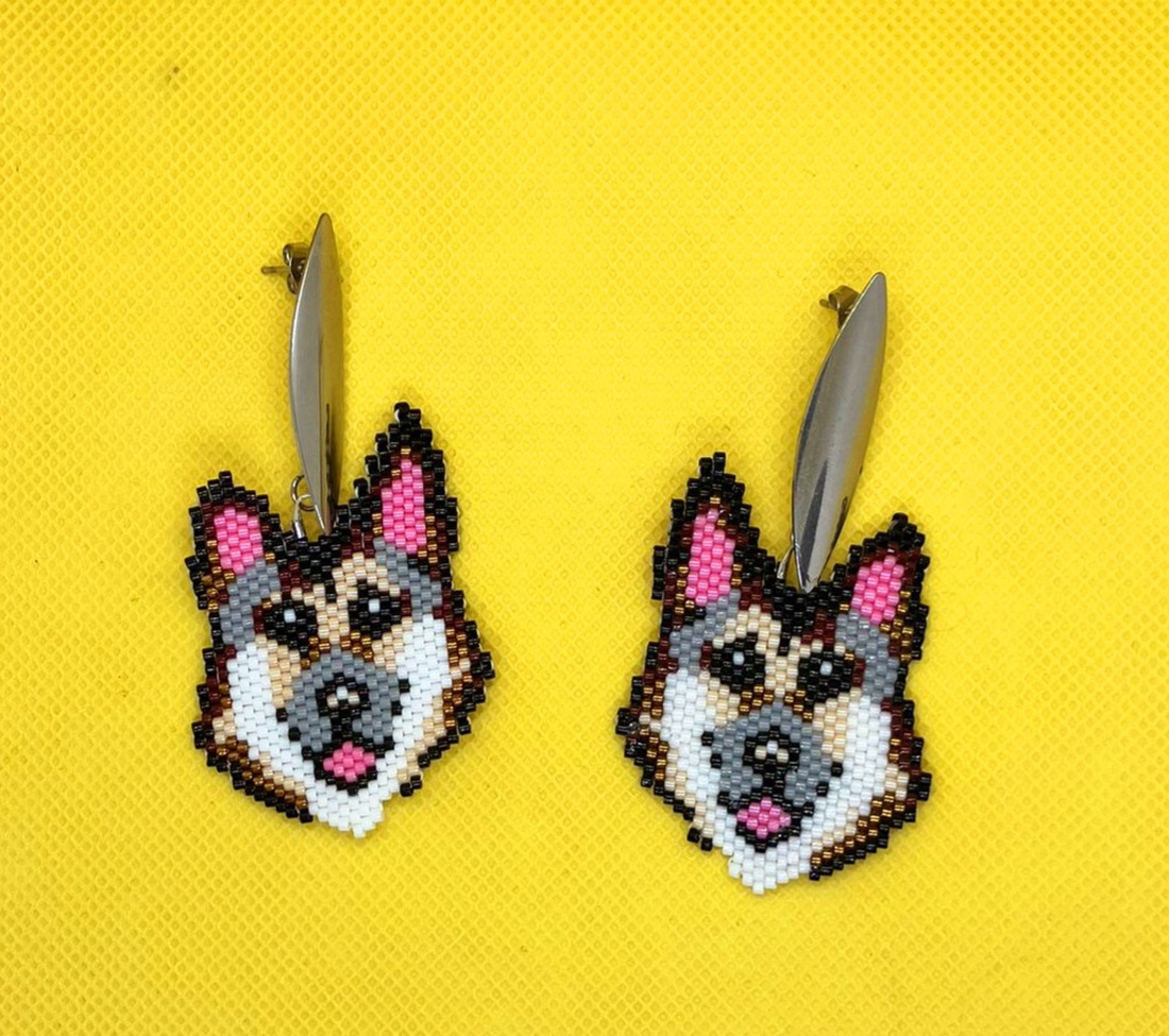 Cercei caine lup - bijuterii - cercei - cercei lungi - Artynos.ro