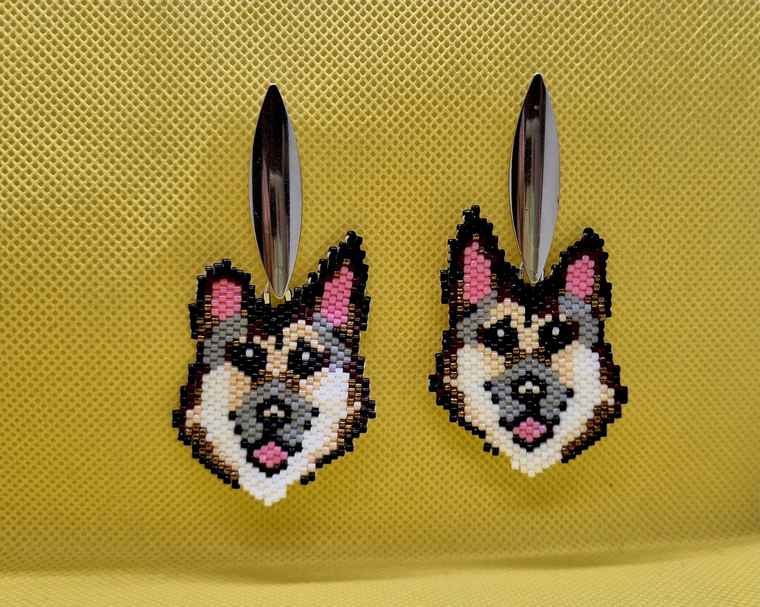 Cercei caine lup - bijuterii - cercei - cercei lungi - Artynos.ro