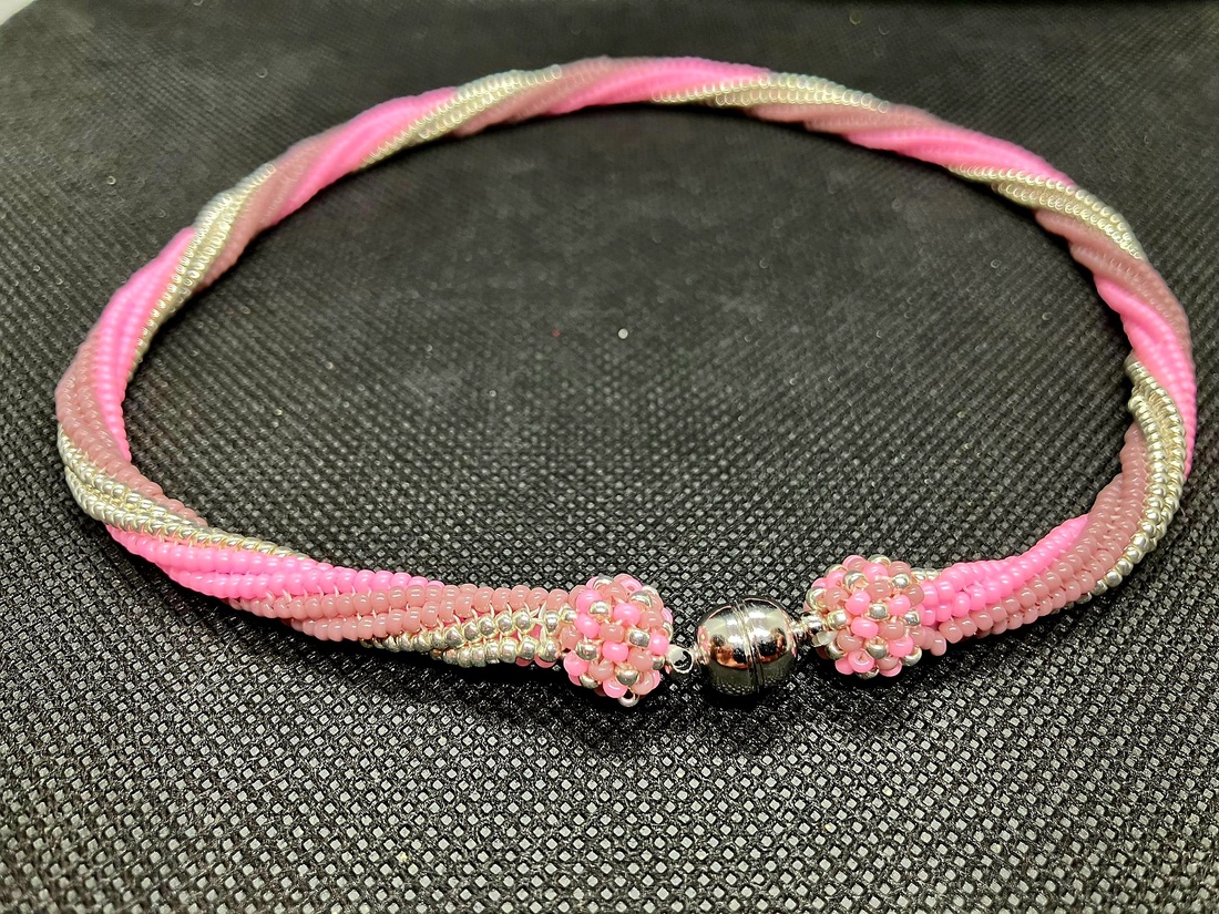 Colier Cotton Candy - bijuterii - coliere - coliere din mărgele - Artynos.ro