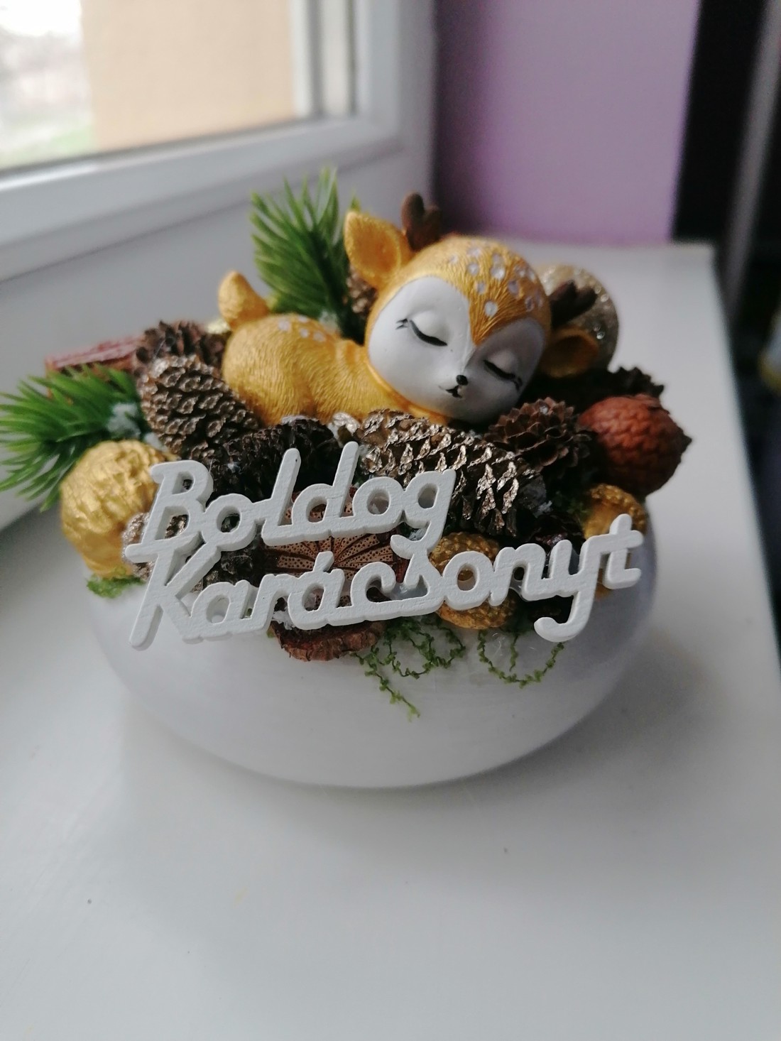 Decor de masă de Crăciun cu cerb - crăciun - decorațiuni de crăciun de casă - decor pentru masă de crăciun - Artynos.ro