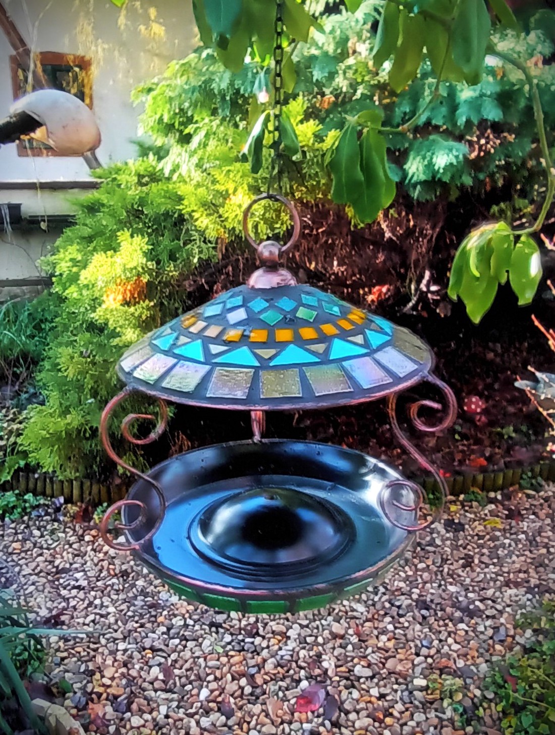 REKREDENC - Alimentator suspendat pentru păsări cu mozaic / alimentator pentru păsări (03) -  - Artynos.ro