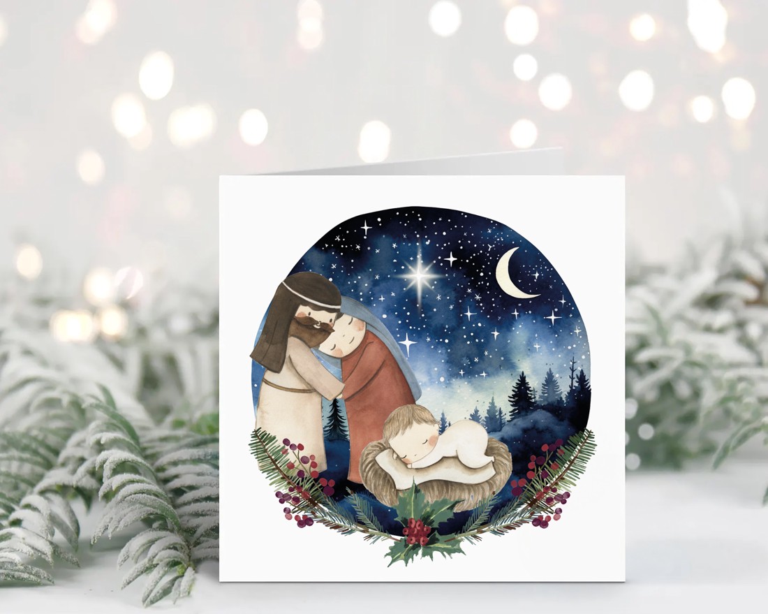 Carte poștală de Crăciun, felicitare de Crăciun, felicitare, felicitare cadou, Bethlehem, Moș Crăciun -  - Artynos.ro