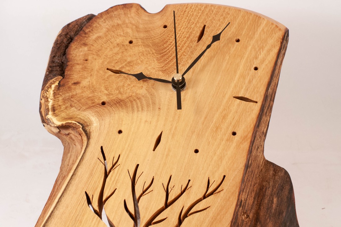 Ceas de perete din lemn, ceas rustic din lemn,  - casă & stil de viață - decorațiuni de casă - decorațiuni de pereți - ceasuri de perete - Artynos.ro