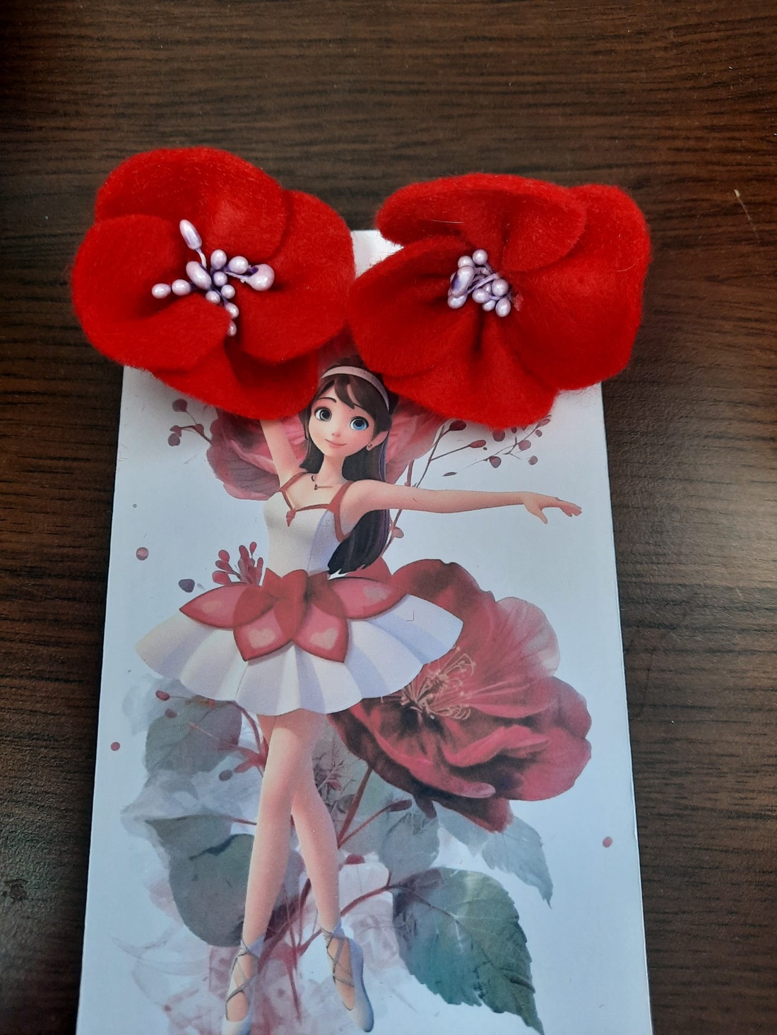  Cercei cu maci si stamine lila - bijuterii - cercei - clipsuri - Artynos.ro