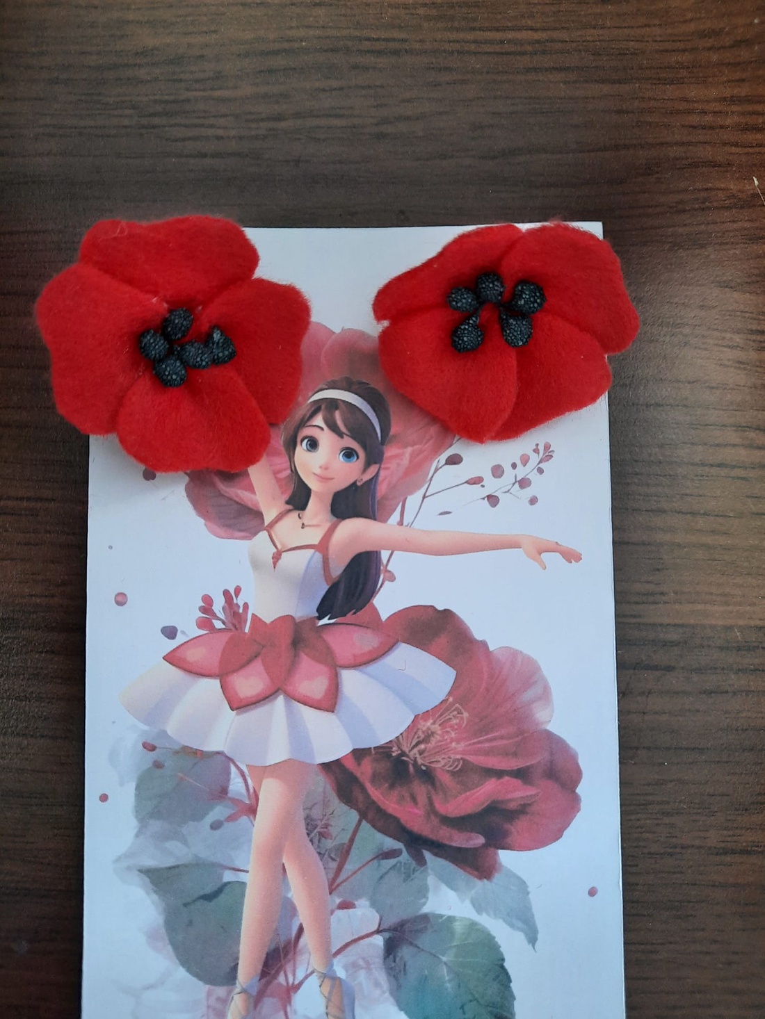  Cercei cu maci si stamine negre - bijuterii - cercei - clipsuri - Artynos.ro