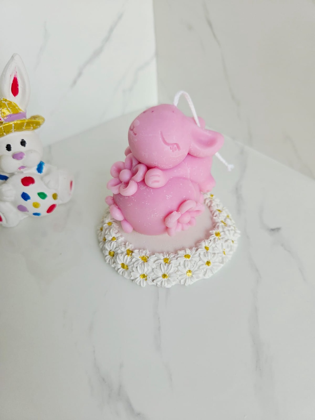 Lumanare  iepuras si ou cu flori - casă & stil de viață - lumânări, parfumuri, arome - lumânări artizanale - Artynos.ro