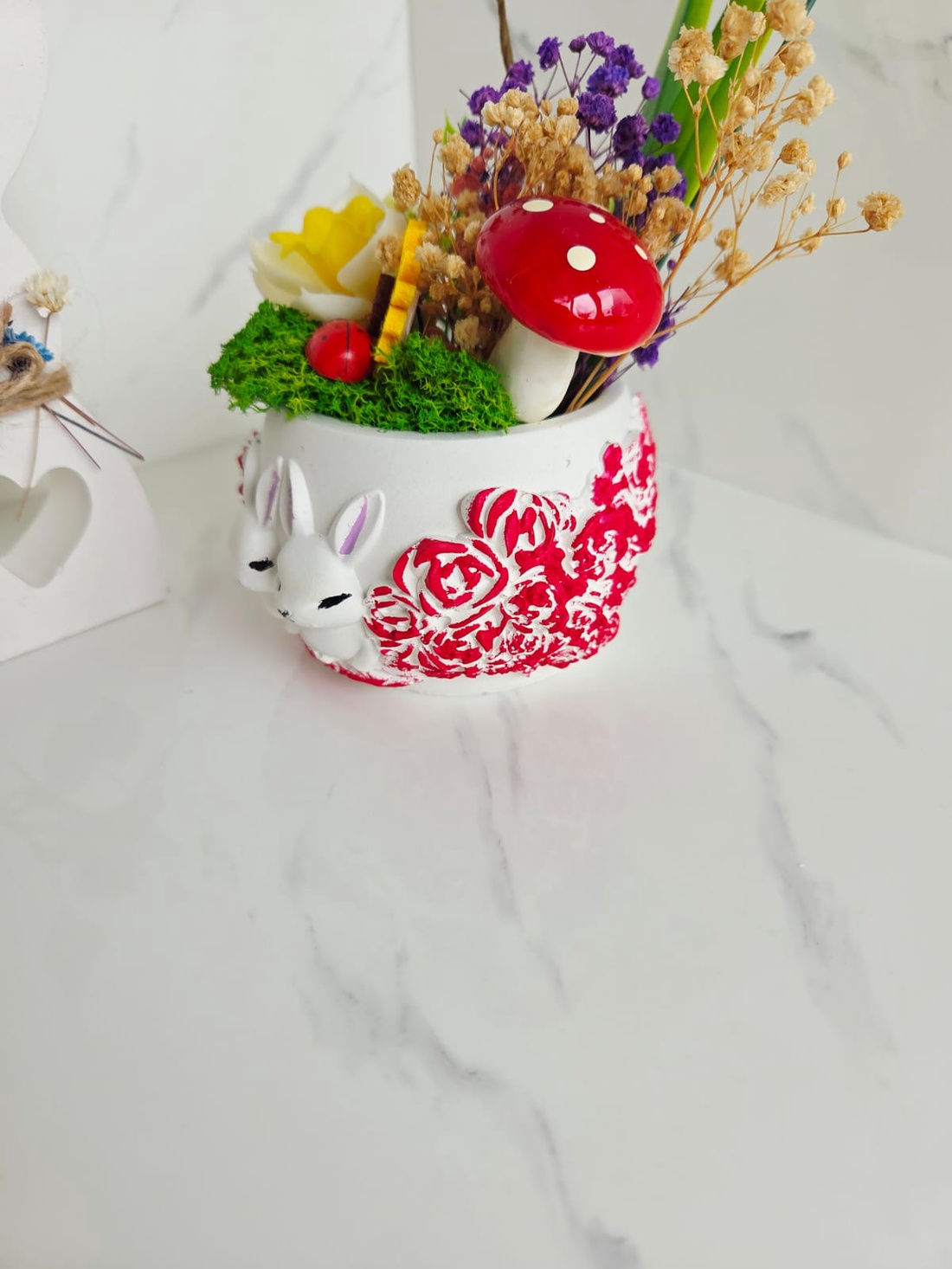 Decoratiune ghiveci cu iepurasi - casă & stil de viață - decorațiuni de casă - decorațiuni de masă și rafturi - decorațiuni de masă - Artynos.ro