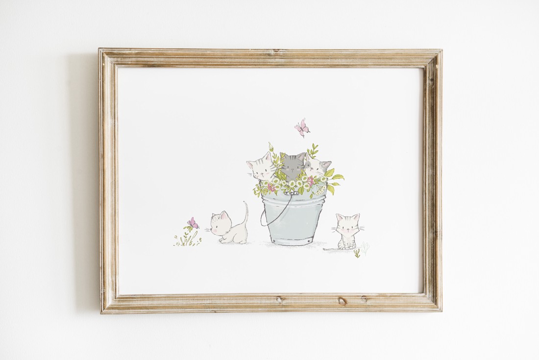 Kitten arta de perete, decorarea camerei pentru copii -  - Artynos.ro
